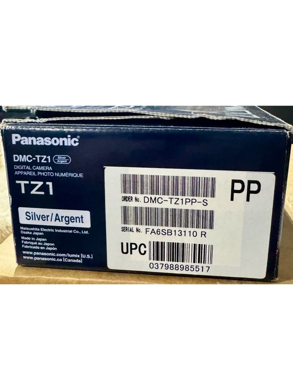 Panasonic Lumix DMC-TZ1 6MP Digital Camera 10x Optical Zoom w/ Box & Battery